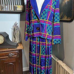Colorful Geometric Women's Skirt Set 90's Wearable art